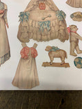 Paper Doll Cutouts Nurse Nursery Hats Bonnet Antique Vtg Lot Collectible Dress