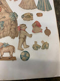Paper Doll Cutouts Nurse Nursery Hats Bonnet Antique Vtg Lot Collectible Dress