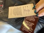 NEW UNIK LEATHER APPAREL LADIES SIZE 16 LEATHER MOTORCYCLE JACKET BELTED WAIST