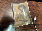 VTG Antique Early 1900s 2 Glass Photo Negatives Slide Photo Victorian Lady Dress