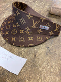 Lois Vuitton Womens Visor Headwear Hat Cap Golf Beach Dress wear Brown Logo Pin!