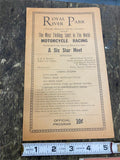1940's Racing Program Royal River Park Triangle Motorcycle Club Vtg Harley India