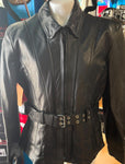 YUKON JACK LADIES SIZE XL LEATHER MOTORCYCLE JACKET VENTED ZIPOUT LINING