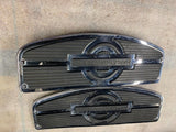 Chrome rubber Nostalgic Floorboards Inserts Pads Harley heritage Touring Glide F