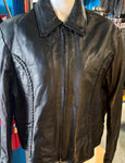 NEW UNIK ULTRA LEATHER JACKET MOTORCYCLE LADIES SIZE EXTRA LARGE BRAID TRIM