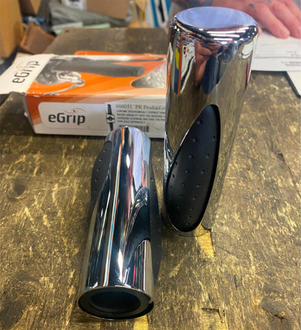 Chrome Rubber E Grips Harley Honda 1" Handlebars Ergometric Softail Touring dyna