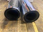 Chrome Rubber E Grips Harley Honda 1" Handlebars Ergometric Softail Touring dyna