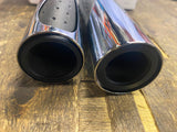 Chrome Rubber E Grips Harley Honda 1" Handlebars Ergometric Softail Touring dyna