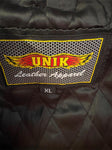 NEW UNIK LEATHER APPAREL LADIES SIZE XL LEATHER MOTORCYCLE JACKET ZIP OUT LINING