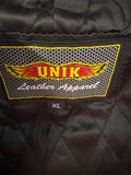 NEW UNIK LEATHER APPAREL LADIES SIZE XL LEATHER MOTORCYCLE JACKET ZIP OUT LINING