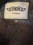 NEW UNIK PREMIUM LADIES SIZE XL LEATHER MOTORCYCLE JACKET ZIP OUT LINING