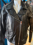 NEW UNIK PREMIUM LADIES SIZE XL LEATHER MOTORCYCLE JACKET ZIP OUT LINING