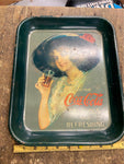 Vtg Coke Coca cola Serving tray Antique Sign Advertising Soda collector Tin Meta