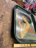 Vtg Coke Coca cola Serving tray Antique Sign Advertising Soda collector Tin Meta