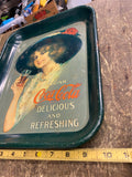 Vtg Coke Coca cola Serving tray Antique Sign Advertising Soda collector Tin Meta