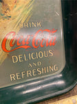 Vtg Coke Coca cola Serving tray Antique Sign Advertising Soda collector Tin Meta