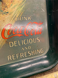 Vtg Coke Coca cola Serving tray Antique Sign Advertising Soda collector Tin Meta