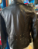 NEW UNIK PREMIUM LADIES SIZE XL LEATHER MOTORCYCLE JACKET ZIP OUT LINING