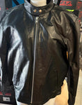 INTERSTATE LEATHER UNISEX SIZE LARGE LEATHER MOTORCYCLE JACKET ZIPOUT LINER