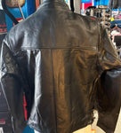 INTERSTATE LEATHER UNISEX SIZE LARGE LEATHER MOTORCYCLE JACKET ZIPOUT LINER