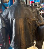 INTERSTATE LEATHER UNISEX SIZE LARGE LEATHER MOTORCYCLE JACKET ZIPOUT LINER