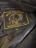 REAL LEATHER MILWAUKEE WI LADIES SZ XL LEATHER MOTORCYCLE JACKET ZIP OUT LINER