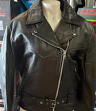 REAL LEATHER MILWAUKEE WI LADIES SZ XL LEATHER MOTORCYCLE JACKET ZIP OUT LINER
