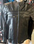 NEW HIGHWAY HAWKS UNISEX SZ XL LEATHER MOTORCYCLE JACKET VENTED ZIPOUT LINING