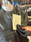 NEW HIGHWAY HAWKS UNISEX SZ XL LEATHER MOTORCYCLE JACKET VENTED ZIPOUT LINING