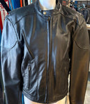 NEW UNIK PREMIUM LADIES SIZE 46 LEATHER MOTORCYCLE JACKET VENTED ZIP OUT LINING