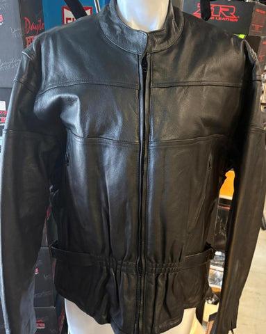 NEW UNIK PREMIUM LADIES SIZE 3XL LEATHER MOTORCYCLE JACKET VENTED ZIPOUT LINER