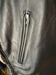 NEW LONG RIDER LEATHER UNISEX SIZE 48 LEATHER MOTORCYCLE JACKET ZIP OUT LINER
