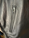 NEW LONG RIDER LEATHER UNISEX SIZE 48 LEATHER MOTORCYCLE JACKET ZIP OUT LINER
