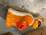 Vtg Empire Bandit Bear Mask Blow Mold Halloween Decor 24" Jack o lantern