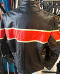 NEW LONG RIDER LEATHER UNISEX SIZE 48 LEATHER MOTORCYCLE JACKET ZIP OUT LINER