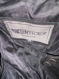 UNIK PREMIUM UNISEX SIZE 46 LEATHER MOTORCYCLE JACKET VENTED ZIPOUT LINER