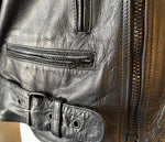 UNIK PREMIUM UNISEX SIZE 46 LEATHER MOTORCYCLE JACKET VENTED ZIPOUT LINER