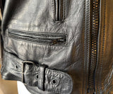UNIK PREMIUM UNISEX SIZE 52 LEATHER MOTORCYCLE JACKET VENTED ZIPOUT LINER
