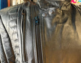 UNIK PREMIUM UNISEX SIZE 46 LEATHER MOTORCYCLE JACKET VENTED ZIPOUT LINER