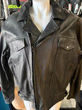 UNIK ULTRA UNISEX SIZE LARGE LEATHER MOTORCYCLE JACKET VENTED ZIPOUT LINING