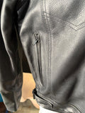 UNIK ULTRA UNISEX SIZE LARGE LEATHER MOTORCYCLE JACKET VENTED ZIPOUT LINING