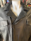 UNIK ULTRA UNISEX SIZE LARGE LEATHER MOTORCYCLE JACKET VENTED ZIPOUT LINING