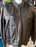 UNIK PREMIUM UNISEX SIZE 3X LEATHER MOTORCYCLE JACKET VENTED ZIPOUT LINING