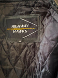 HIGHWAY HAWKS LADIES SIZE 46 LEATHER MOTORCYCLE JACKET VENTED ZIPOUT LINER
