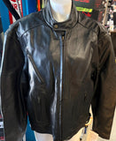 HIGHWAY HAWKS LADIES SIZE 46 LEATHER MOTORCYCLE JACKET VENTED ZIPOUT LINER