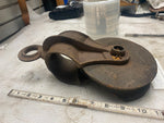 Vtg Antique ship Sail Boat Riggin Block Tackle Pulley Wood Cast 1800's Meyers