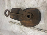 Vtg Antique ship Sail Boat Riggin Block Tackle Pulley Wood Cast 1800's Meyers