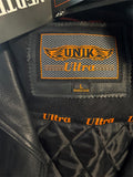 UNIK ULTRA UNISEX SIZE LARGE LEATHER MOTORCYCLE JACKET VENTED ZIPOUT LINER
