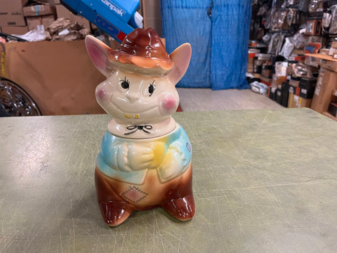 Vintage 1940s Made In USA Ceramic American Bisque Mister Rabbit Cookie Jar