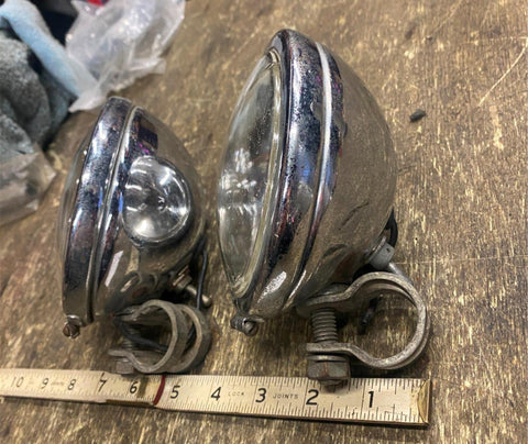 Vtg spotlights Acc Harley Knucklehead Panhead Beck Buco firefly Flathead UL WL